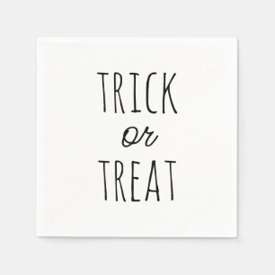 Trick or Treat Halloween Black & White Spooky Napkin