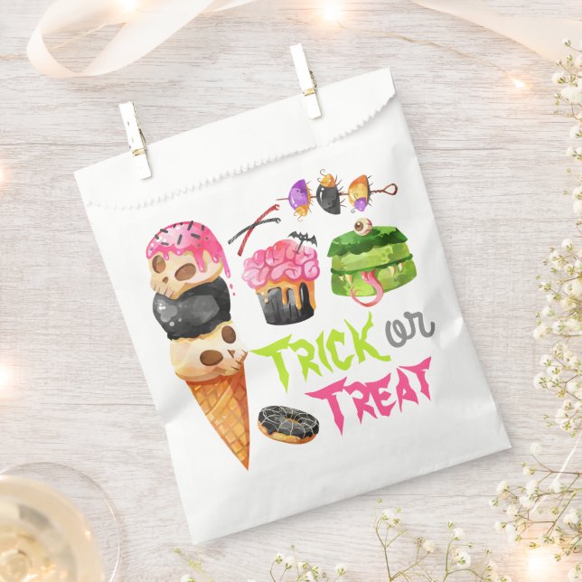 Trick or Treat Halloween Candy Favour Bag (Clipped)
