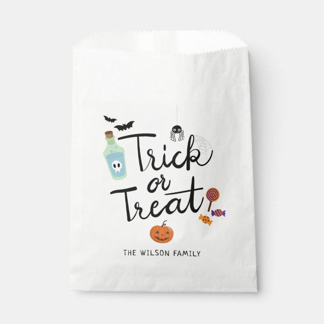 Trick or Treat Halloween Candy Favour Bags (Front)