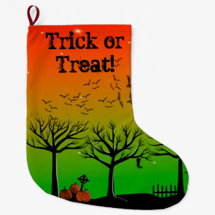 Trick or Treat Halloween candy loot bag Large Christmas Stocking