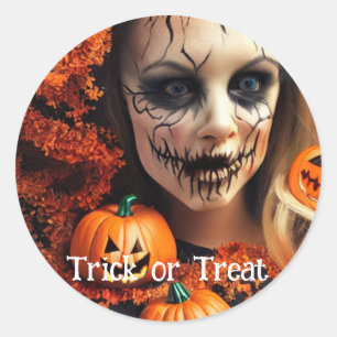 Trick or Treat Halloween Classic Round Sticker