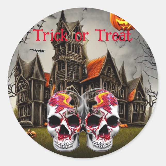 Trick or Treat Halloween Classic Round Sticker (Front)