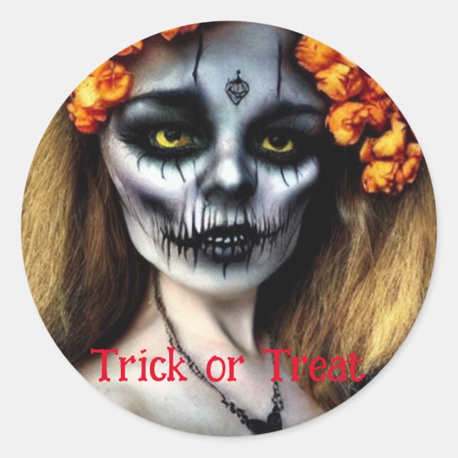 Trick or Treat Halloween Classic Round Sticker (Front)