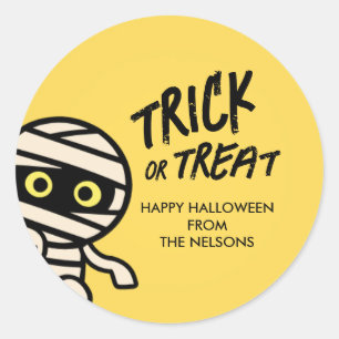 Trick or treat halloween classic round sticker