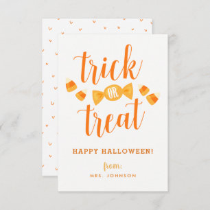 Trick or Treat Halloween Classroom Cards