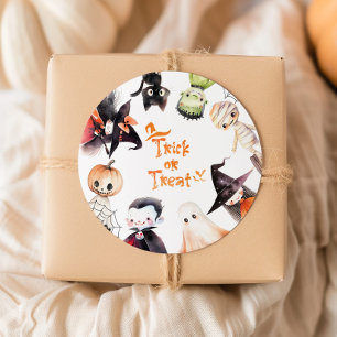 Trick or Treat Halloween Costume party birthday Classic Round Sticker