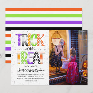 Trick or Treat Halloween Costume Party Photo Invitation