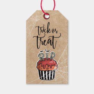 Trick or treat Halloween cupcake Gift Tags