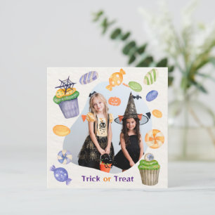 Trick Or Treat Halloween Custom Images Holiday Card