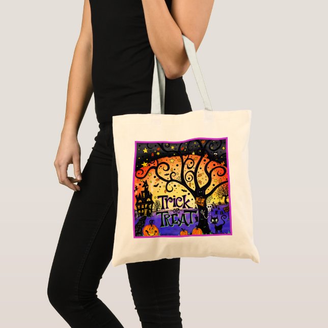 Trick-or-Treat Halloween Cute Fun Tote Bag (Front (Product))