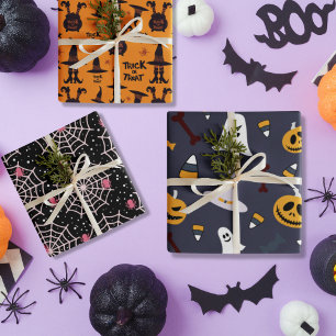 Trick or Treat Halloween cute symbols Wrapping Paper Sheet