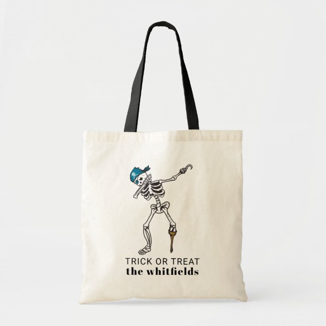 Trick or Treat Halloween Dabbing Pirate Custom Tote Bag (Front)