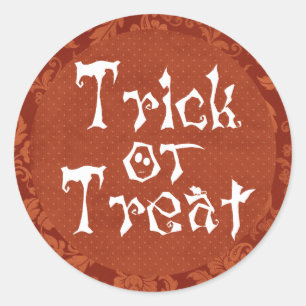 Trick or Treat Halloween Face Classic Round Sticker