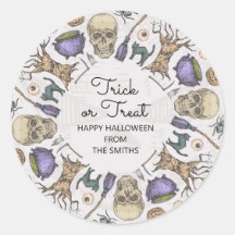 Trick or Treat Halloween Favour Treat Bag Sticker