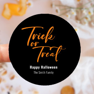 Trick or Treat Halloween Favour Treat Sticker