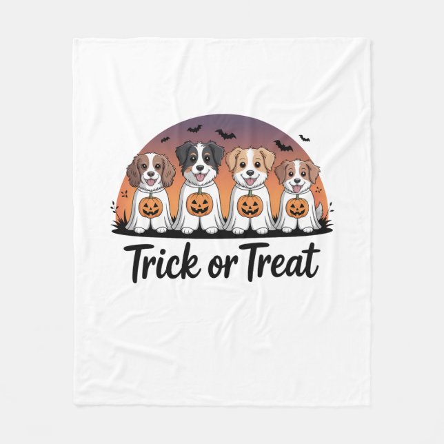 Trick or Treat Halloween Fleece Blanket (Front)