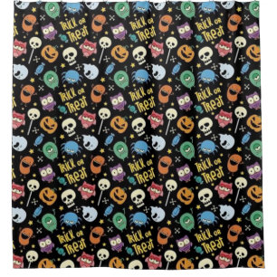 Trick Or Treat Halloween Friends Shower Curtain