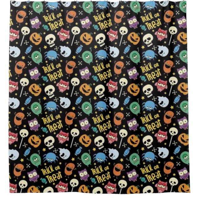 Trick Or Treat Halloween Friends Shower Curtain (Front)
