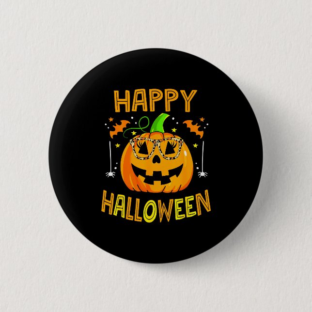 Trick Or Treat Halloween Funny Pumpkin Happy Hallo 6 Cm Round Badge (Front)