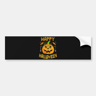 Trick Or Treat Halloween Funny Pumpkin Happy Hallo Bumper Sticker