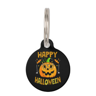 Trick Or Treat Halloween Funny Pumpkin Happy Hallo Pet Tag