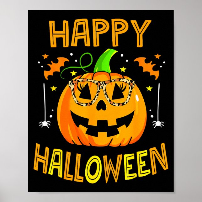 Trick Or Treat Halloween Funny Pumpkin Happy Hallo Poster (Front)