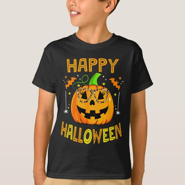 Trick Or Treat Halloween Funny Pumpkin Happy Hallo T-Shirt (Front)