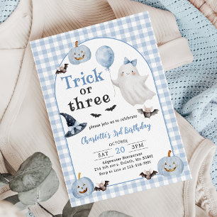 Trick Or Treat Halloween Ghost 3rd Birthday Invitation