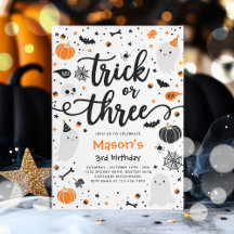 Trick Or Treat Halloween Ghost 3rd Birthday Party