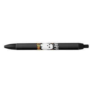 Trick Or Treat Halloween Ghost Black Ink Pen