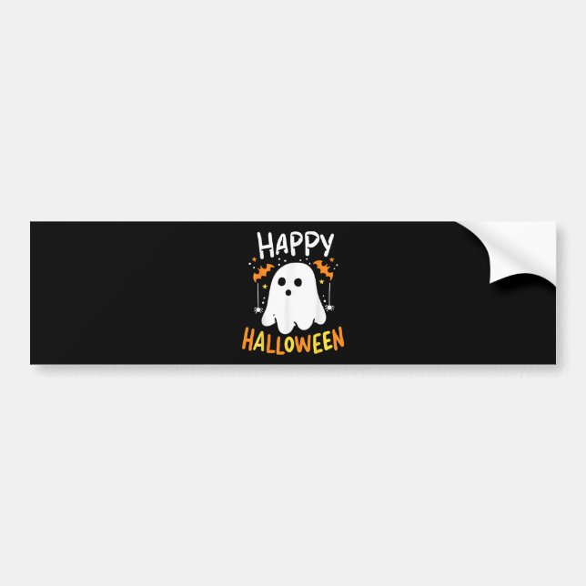 Trick Or Treat Halloween Ghost Bumper Sticker (Front)