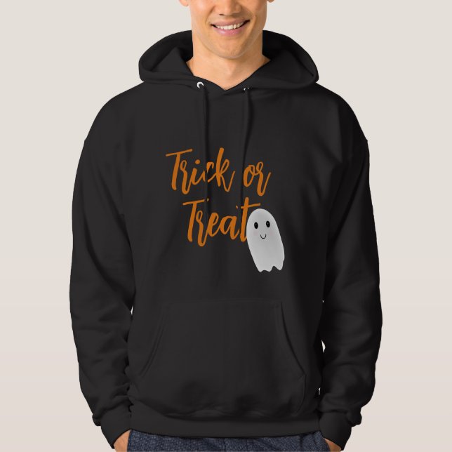 Trick or Treat Halloween Ghost Hoodie (Front)