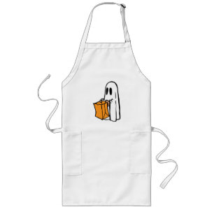 Trick or Treat Halloween Ghost Long Apron