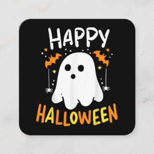 Trick Or Treat Halloween Ghost Square Business Card