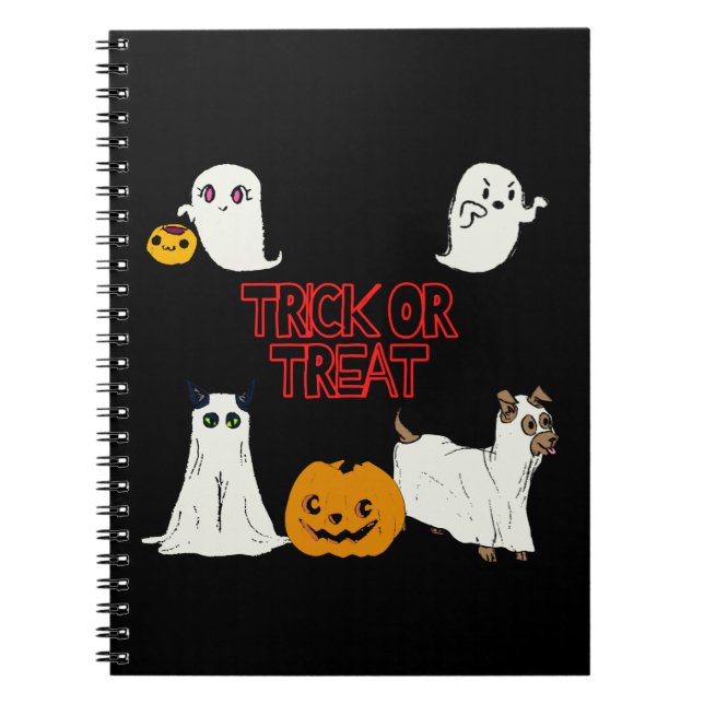 Trick or Treat Halloween Ghosts Notebook (Front)