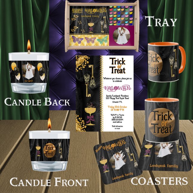 Trick or Treat Halloween Gold Skulls & Champagne Mug (Creator Uploaded)