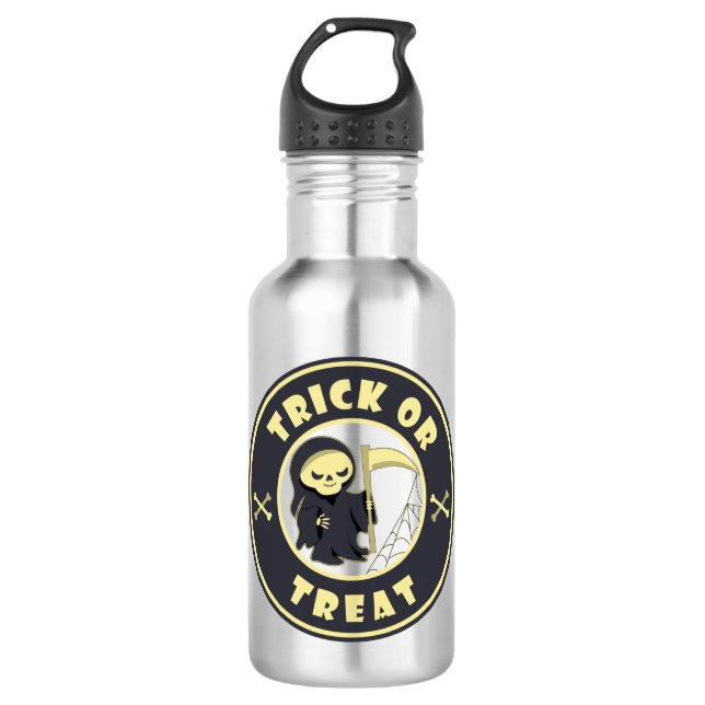 Trick or treat Halloween grim reaper character 532 Ml Water Bottle (Front)