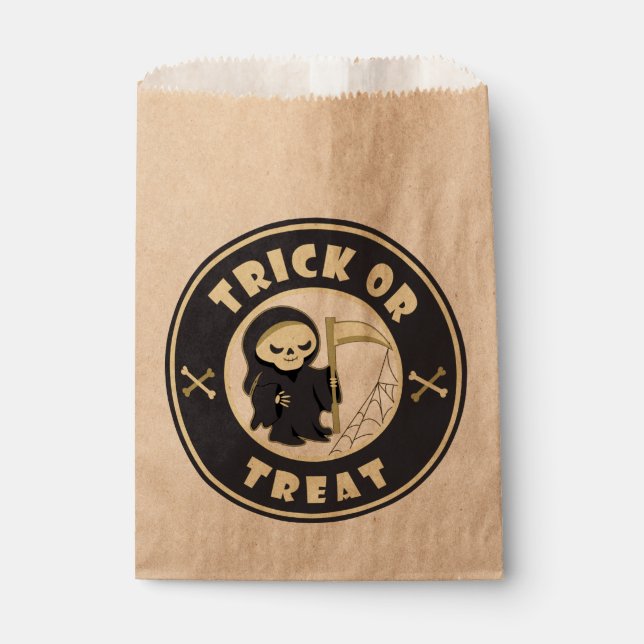 Trick or treat Halloween grim reaper character Favour Bags (Front)
