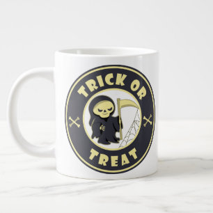 Trick or treat Halloween grim reaper character Large Coffee Mug