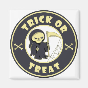 Trick or treat Halloween grim reaper character Magnet