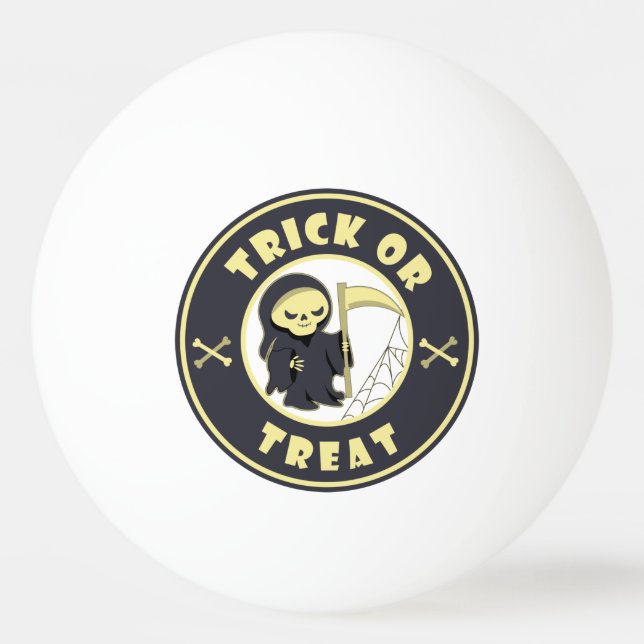Trick or treat Halloween grim reaper character Ping Pong Ball (Front)