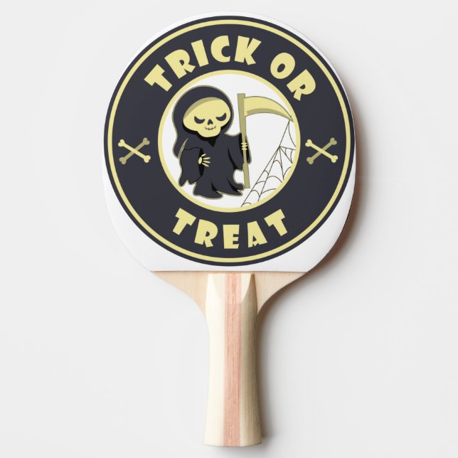 Trick or treat Halloween grim reaper character Ping Pong Paddle (Front)