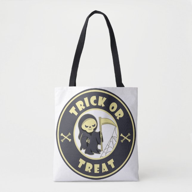 Trick or treat Halloween grim reaper character Tote Bag (Front)