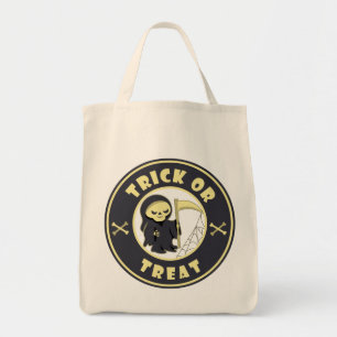 Trick or treat Halloween grim reaper character Tote Bag