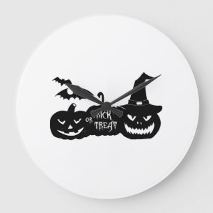 Trick or Treat - Halloween - Halloween treat bag Large Clock