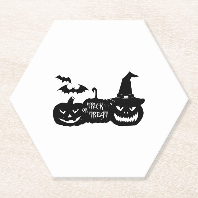 Trick or Treat - Halloween - Halloween treat bag  Paper Coaster (Front)