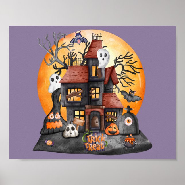 Trick or Treat Halloween Haunted House Gathering  Poster (Front)