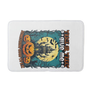 Trick Or Treat Halloween Haunted House Pumpkins Mo Bath Mat