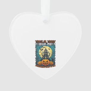 Trick Or Treat Halloween Haunted House Pumpkins Mo Ornament