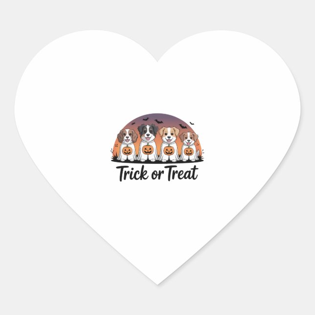Trick or Treat Halloween Heart Sticker (Front)